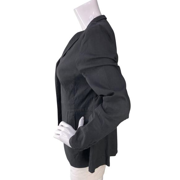 Eileen Fisher Blazer Womens M Charcoal Linen Blend Lightweight Jacket Stretch - Picture 5 of 14